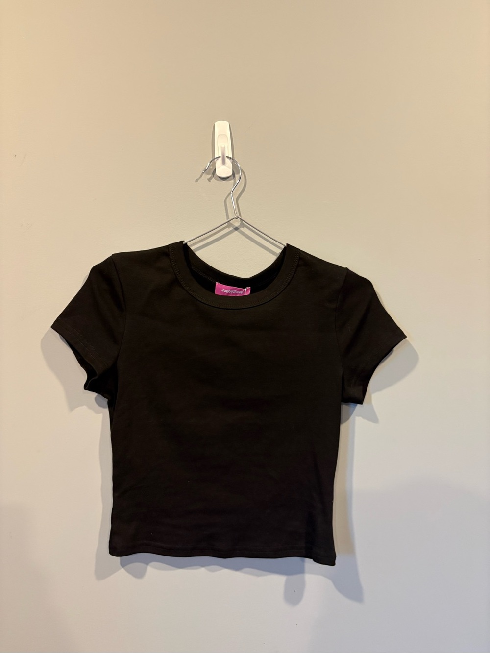 Edikted Black Cropped Crewneck Tee